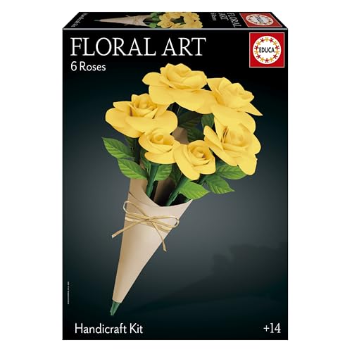 Educa - Bouquet de 6 roses jaunes Art Floral | Kit de... - Jouets & Jeux en promo à 8.24€