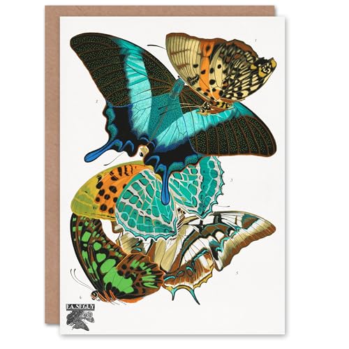 Artery8 Eugene Seguy Art Card Vintage Colourful Butterflies - Auto & Moto Amazon Royaume-Uni à 2.00€