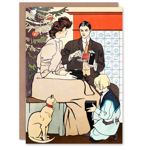 Artery8 Edward Penfield Art Card Vintage Christmas Family... - Auto & Moto Amazon Royaume-Uni à 1.67€