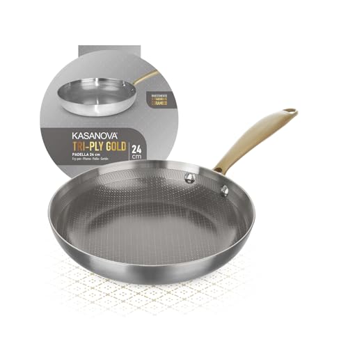 KASANOVA Poêle à trois couches Tri Ply – Gold (24 cm) - Maison & Cuisine Amazon France à 26.23€