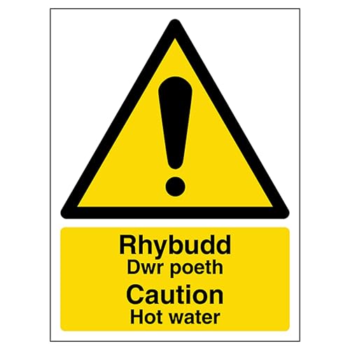 V Safety Welsh/English - Caution Hot Water 150 x 200mm... - Maison & Cuisine Amazon Royaume-Uni à 2.07€