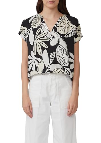 s.Oliver Blusa Texturizada con Detalles Fruncidos, Negro, 42 - Bon plan à 7.61€