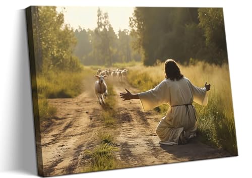 Great Jesus Wandkunst für Wohnzimmer, Tend My Sheep... - Maison & Cuisine Amazon Allemagne à 3.00€