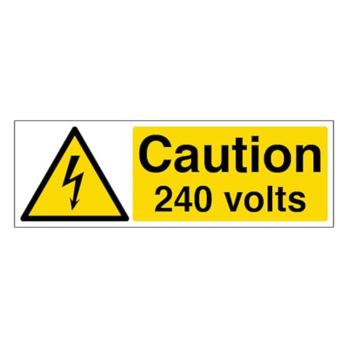 V Safety Caution 240 Volts - Landscape 300 x 100 mm - 1mm... - Maison & Cuisine en promo à 1.87€