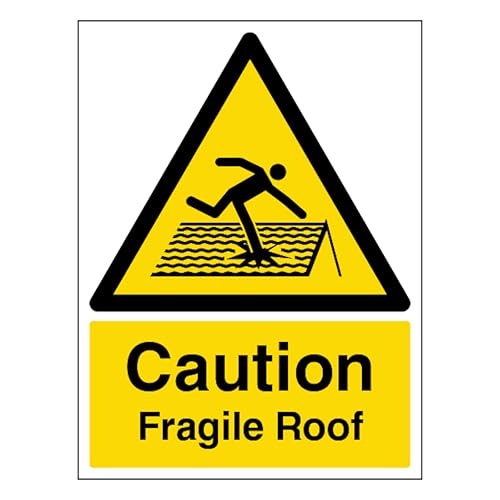 V Safety Caution Fragile Roof - Portrait 200 x 300mm - 1mm... - Home & Kitchen Amazon UK à 2.08€