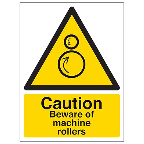 V Safety Caution Beware Of Machine Rollers - Portrait 150 x... - Home & Kitchen Amazon UK à 1.60€