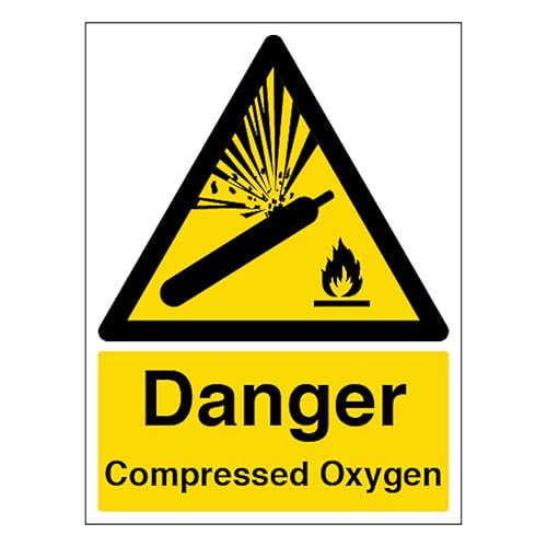 V Safety Danger Compressed Oxygen - Portrait 300 x 400 mm... - Home & Kitchen Amazon UK à 3.92€