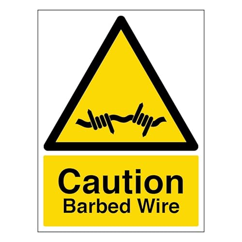 V Safety Caution Barbed Wire - Portrait 200 x 300mm - 2mm... - Maison & Cuisine Amazon Royaume-Uni à 3.91€