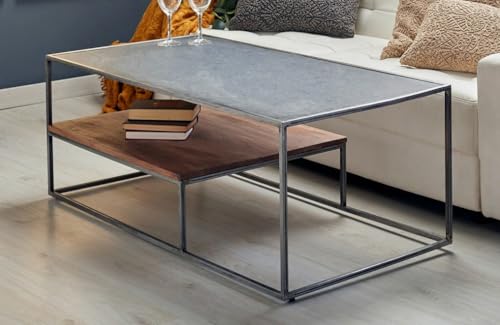 MESA CENTRO STONE ACACIA/METAL/PIEDRA 120X60X45 CMS.... - Maison & Cuisine Amazon Italie à 196.56€