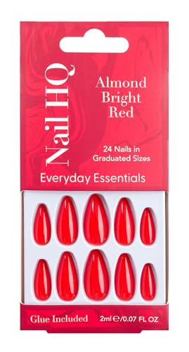 Nail HQ Almond Bright Red Nails (24 Pieces) - Beauty & Fragrances Amazon Spain à 3.29€
