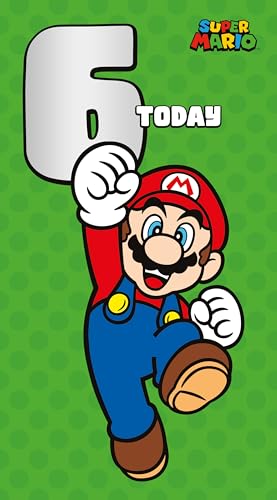 SUPER MARIO AGE 6 BIRTHDAY CARD - Auto & Motorcycle Amazon UK à 2.12€
