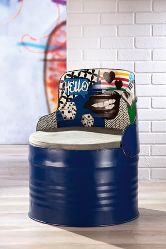 Chair/armchair, Graffiti motif, Metal, blue, multicolored... - Home & Kitchen Amazon Spain à 128.65€