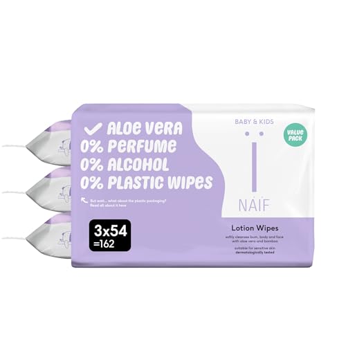 Naïf - Lingettes Lotion Sans Plastique - 162 lingettes (3 x... - Beauté & Parfums Amazon France à 8.45€