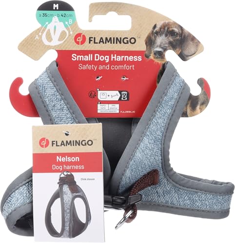 Flamingo Hund Geschirr Step&Go Nelson Blau M 35cm 42cm - Animalerie Amazon Allemagne à 8.38€