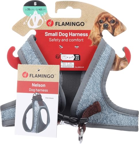 Flamingo Hund Geschirr Step&Go Nelson Blau S 35cm 40cm - Animalerie Amazon Allemagne à 6.96€