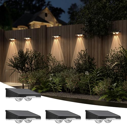 JACKYLED Solar Fence Lights Outdoor Garden, RGB LED... - Jardin & Extérieur Amazon Royaume-Uni à 6.86€