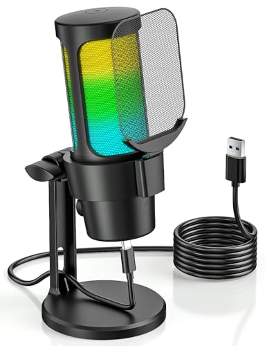 Anykuu Microphone USB RGB pour Streaming et Gaming, Micro à... - High-Tech & Électronique Amazon France à 18.99€