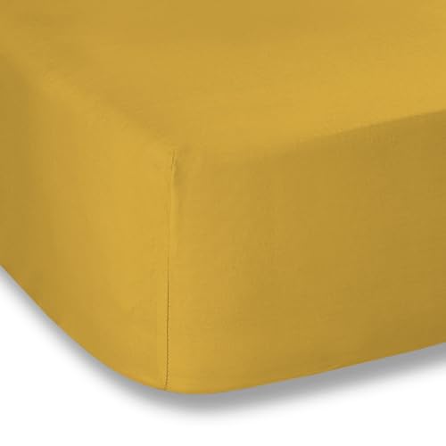 Bianca Plain Dyed Mustard Fitted Sheet 135x200+ Pillowcase... - Maison & Cuisine Amazon Royaume-Uni à 12.29€