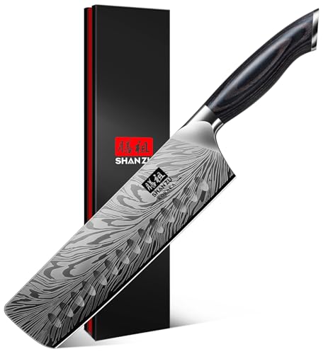 SHAN ZU Japanese Nakiri Knife in Powder Steel, 18 cm... - Maison & Cuisine Amazon Royaume-Uni à 27.46€