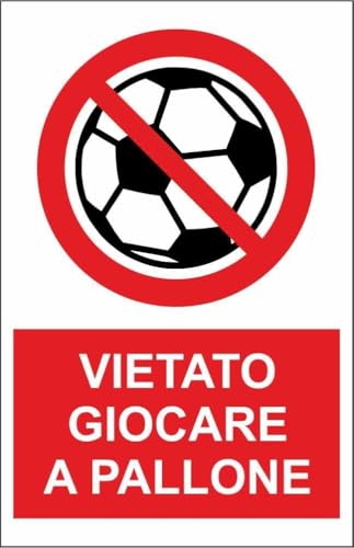 CARTELLO SEGNALETICO - VIETATO GIOCARE A PALLONE - Adesivo... - Fournitures Bureau en promo à 2.49€