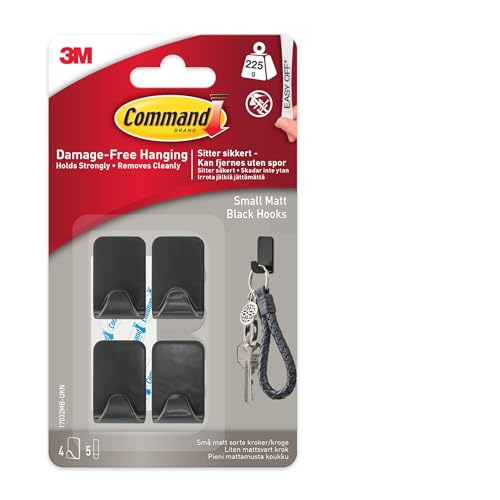 Command Kleiner Metallhaken, schwarz, 4 Haken, 5... - Auto & Moto en promo à 7.13€