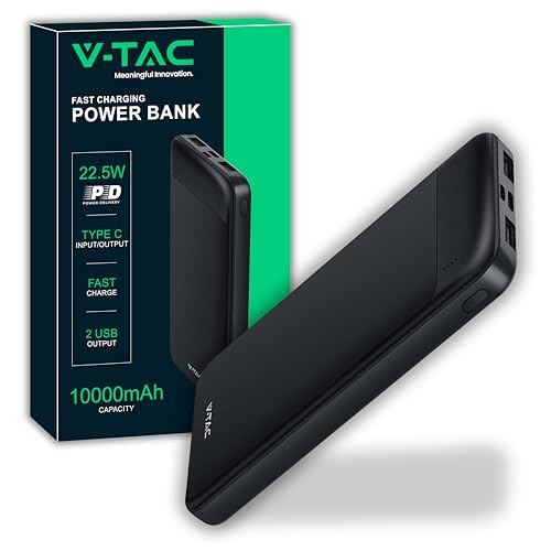 V-TAC Power Bank 10000 mAh con Ricarica Rapida PD 22.5W... - Tech & Electronics Amazon Italy à 19.43€