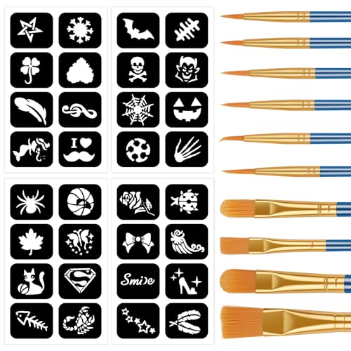 Alaoo Kit de Pinturas Cara,4 Plantilla de Pinturas... - Jardin & Extérieur Amazon Espagne à 3.79€
