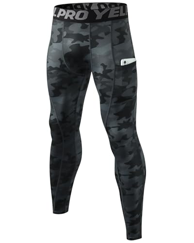 Yuerlian Camo Black Compression Running Leggings Men... - Sports & Fitness Amazon Royaume-Uni à 2.39€
