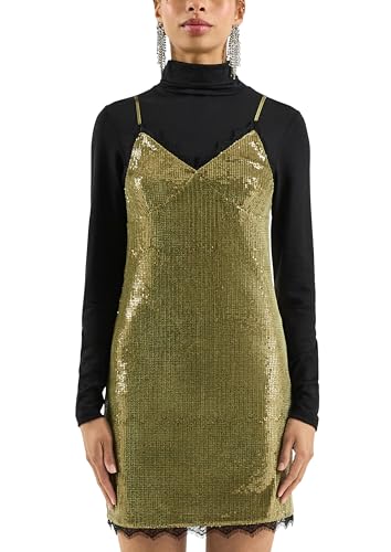 QS x Vanessa Mai | Pailletten Minikleid mit Spitzenbesatz... - Mode & Vêtements Amazon Allemagne à 34.99€