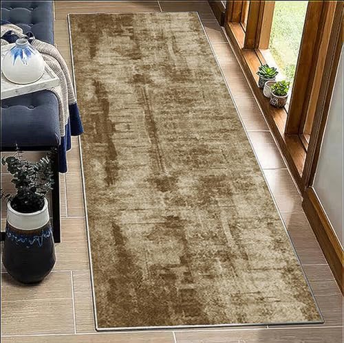 BORKOY Carpet Runner for Hallway 70x500cm Brown Abstract –... - Maison & Cuisine Amazon Royaume-Uni à 16.99€