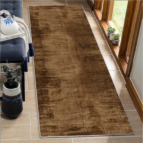 BORKOY Abstract Dark brown Carpet Runner 120x150cm –... - Bon plan à 16.99€