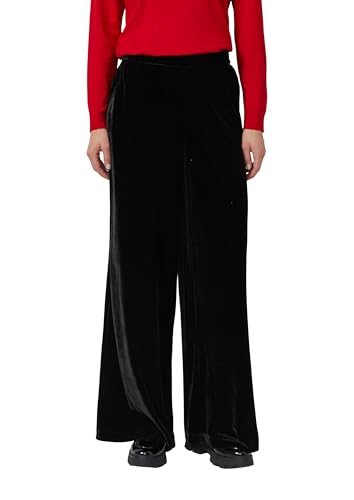 s.Oliver Fließende Samthose mit Elastikbund und weitem Bein - Jardin & Extérieur en promo à 39.99€