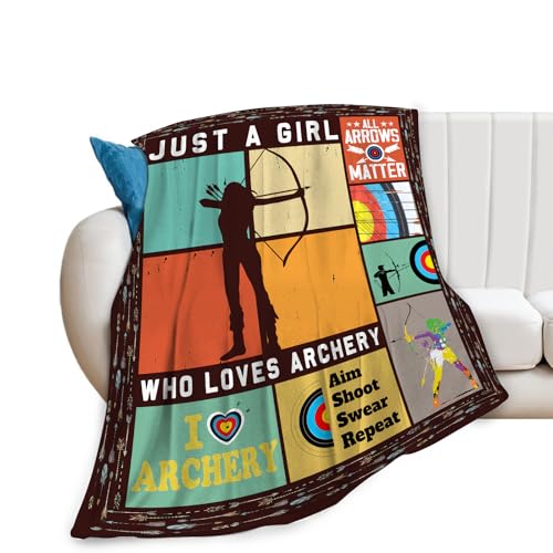 Archery Blanket Just a Girl Loves Archery Throw Blankets... - Sports & Fitness Amazon Royaume-Uni à 2.00€