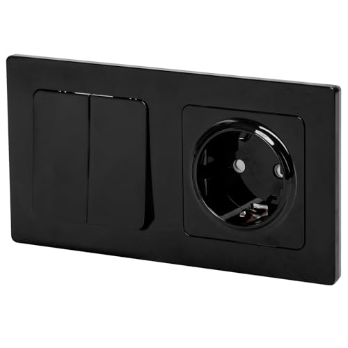 Presa schuko – Presa con due interruttori a 2 vie, design... - Amazon Italie à 6.53€