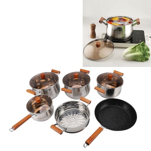 Stainless Steel Cookware Set, Rusting Resist, Even Heat... - Maison & Cuisine Amazon Royaume-Uni à 80.71€