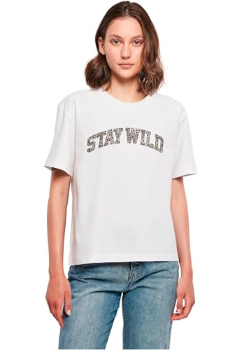 Miss Tee Mst335-stay Wild Leo tee Camiseta, Blanco, M... - Mode & Vêtements en promo à 8.49€