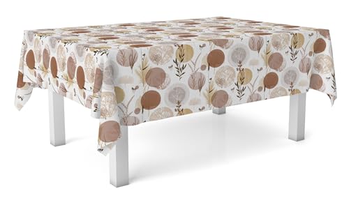 Martina Home Siena Brown 140 Round Oilcloth Tablecloth - Home & Kitchen Amazon UK à 10.05€
