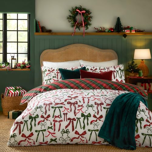 furn. Nathalie Bows Duvet Cover Set – Festive Reversible... - Maison & Cuisine en promo à 22.95€