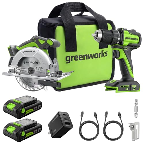 Greenworks 24V 45Nm batteries Perceuse Visseuse + Scie... - DIY & Tools Amazon France à 131.99€