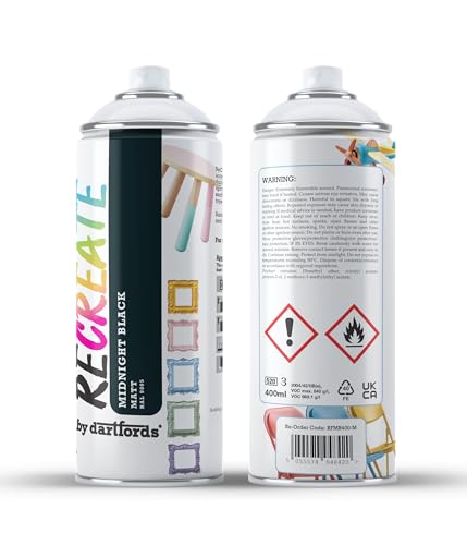 RECREATE Midnight Black Matt Spray Paint for Wood, Metal... - Home & Kitchen Amazon UK à 4.00€