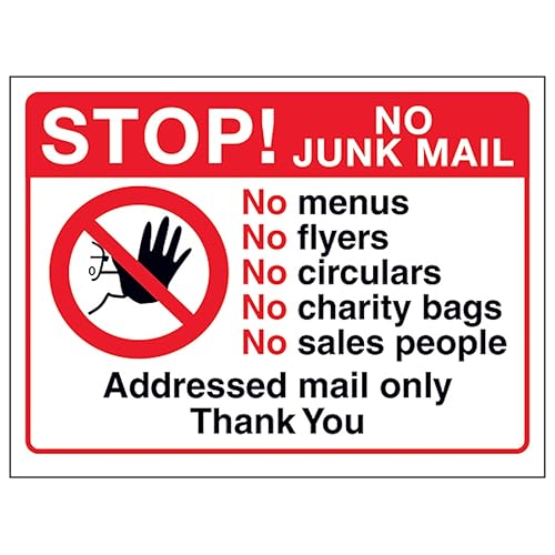 V Safety Stop! No Junk Mail, No Menus, No...Addressed Mail... - Maison & Cuisine en promo à 2.10€
