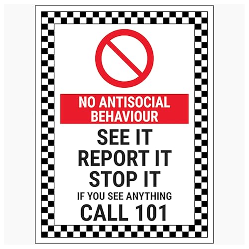 V Safety No Antisocial Behaviour/See It Report It Stop... - Maison & Cuisine Amazon Royaume-Uni à 1.88€