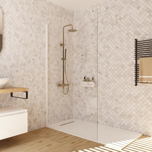 BAIKAL Mampara de Ducha. Panel Fijo de 120cm. Perfil Blanco... - Maison & Cuisine Amazon Espagne à 140.15€