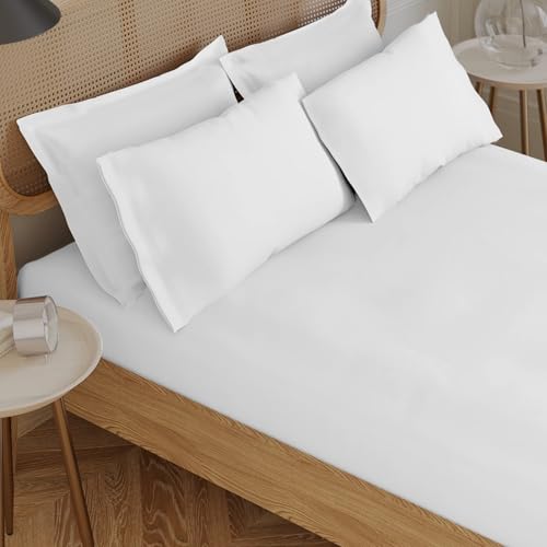 The Linen Company Cotton Flat Sheet Double – 100% Cotton... - Home & Kitchen Amazon UK à 12.10€