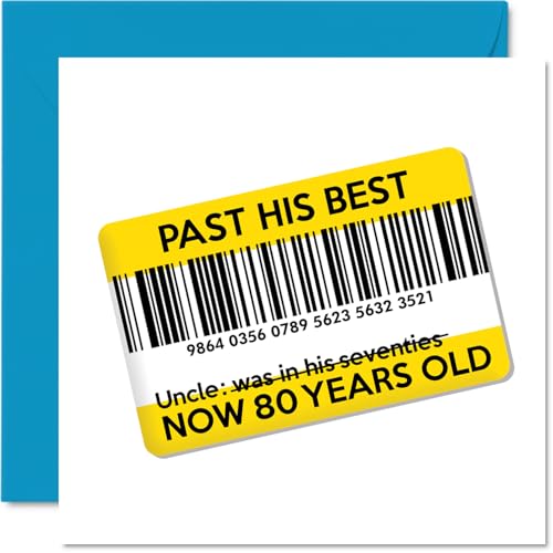 Funny Uncle 80th Birthday Card - Past His Best - Rude Happy... - Auto & Motorcycle Amazon UK à 2.27€