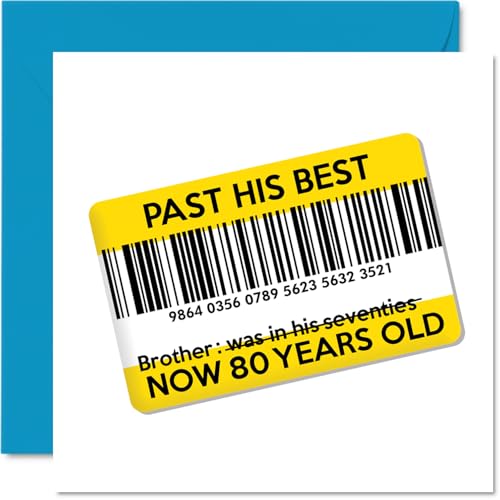 Funny Brother 80th Birthday Card - Past His Best - Rude... - Auto & Moto Amazon Royaume-Uni à 1.99€