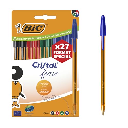 BIC Crystal Fine Penne a punta fine (0,80 mm) - Colori di... - Nouvelle promo Amazon à 15.23€