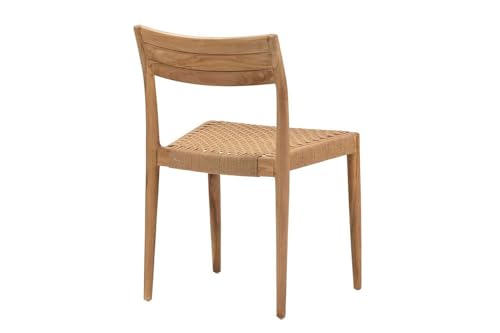 SILLA MADERA TEKA CUERO 51x52x85 CM - Maison & Cuisine Amazon Espagne à 216.46€