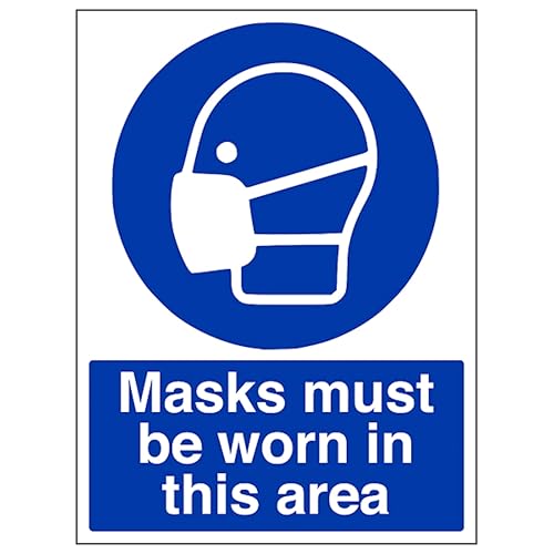 V Safety Masks Must Be Worn In This Area - Portrait 300 x... - Amazon Royaume-Uni à 4.30€