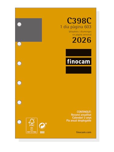 Finocam - Ricambio annuale Classic 2026 1 Giorno Pagina... - Nouvelle promo Amazon à 8.59€